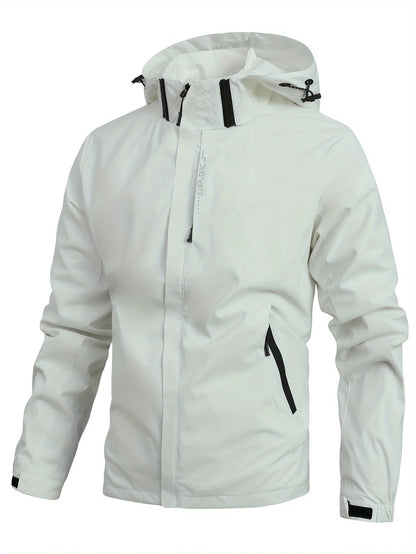 Ultimate Outdoor Protection Mens Lightweight Waterproof Jacket with Hood, Windproof Raincoat for Hiking & Climbing