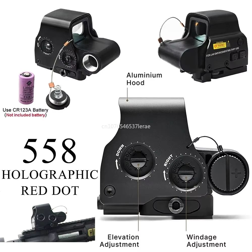 Holographic Red Dot Sight With 3X5X Magnifier  Tactical Scope For Airsoft Hunting  Rifles With 20mm 2