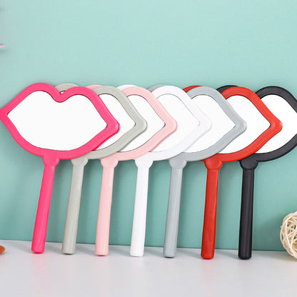 Custom Portable Square Lip Handheld Mirror Pink White Red, Cute Small Makeup Mirror for Daily Cosmetic Use, Travel