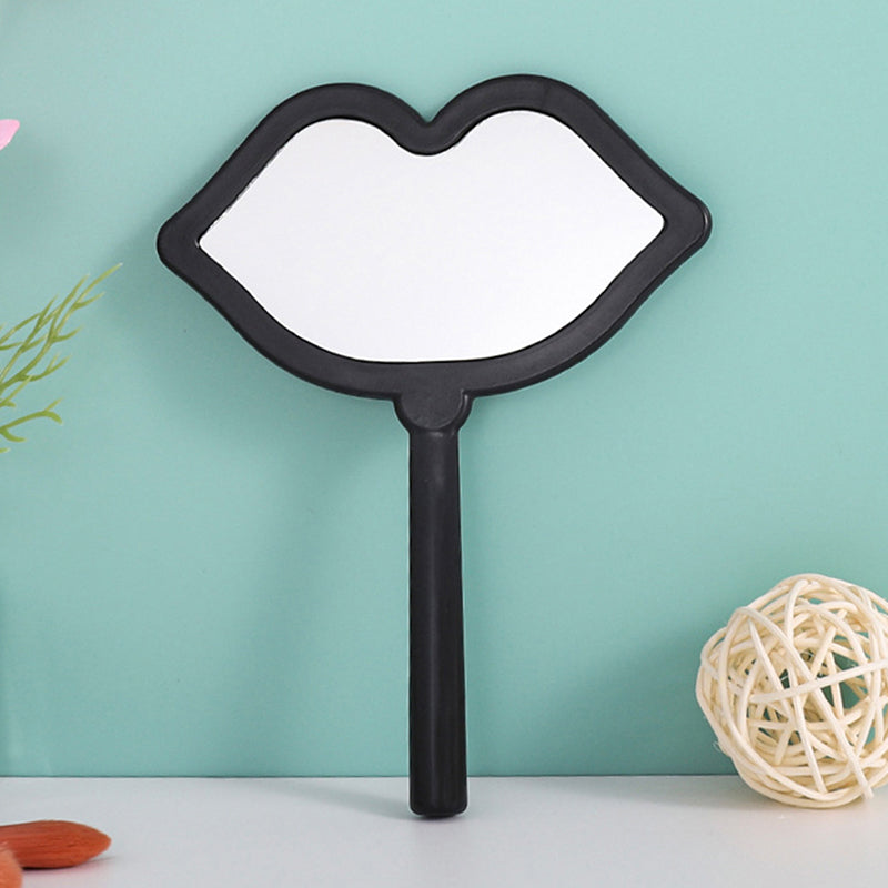 Custom Portable Square Lip Handheld Mirror Pink White Red, Cute Small Makeup Mirror for Daily Cosmetic Use, Travel