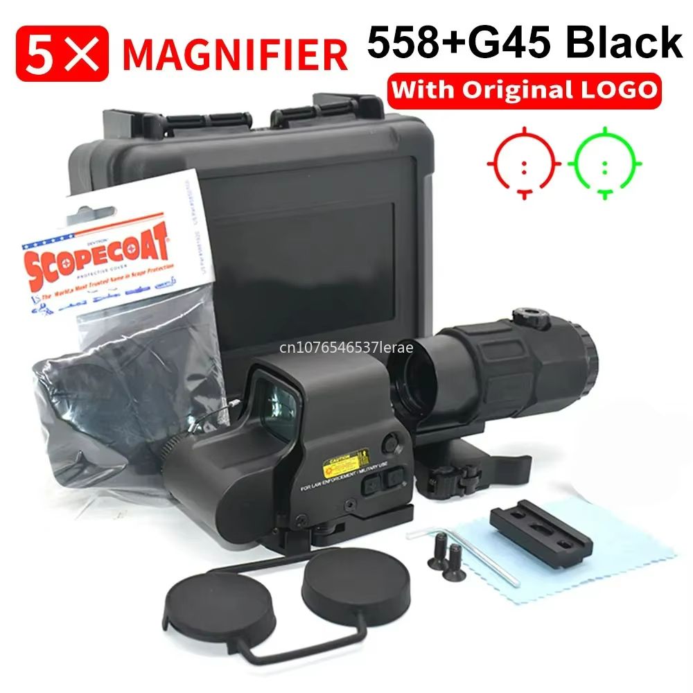Holographic Red Dot Sight With 3X5X Magnifier  Tactical Scope For Airsoft Hunting  Rifles With 20mm 7