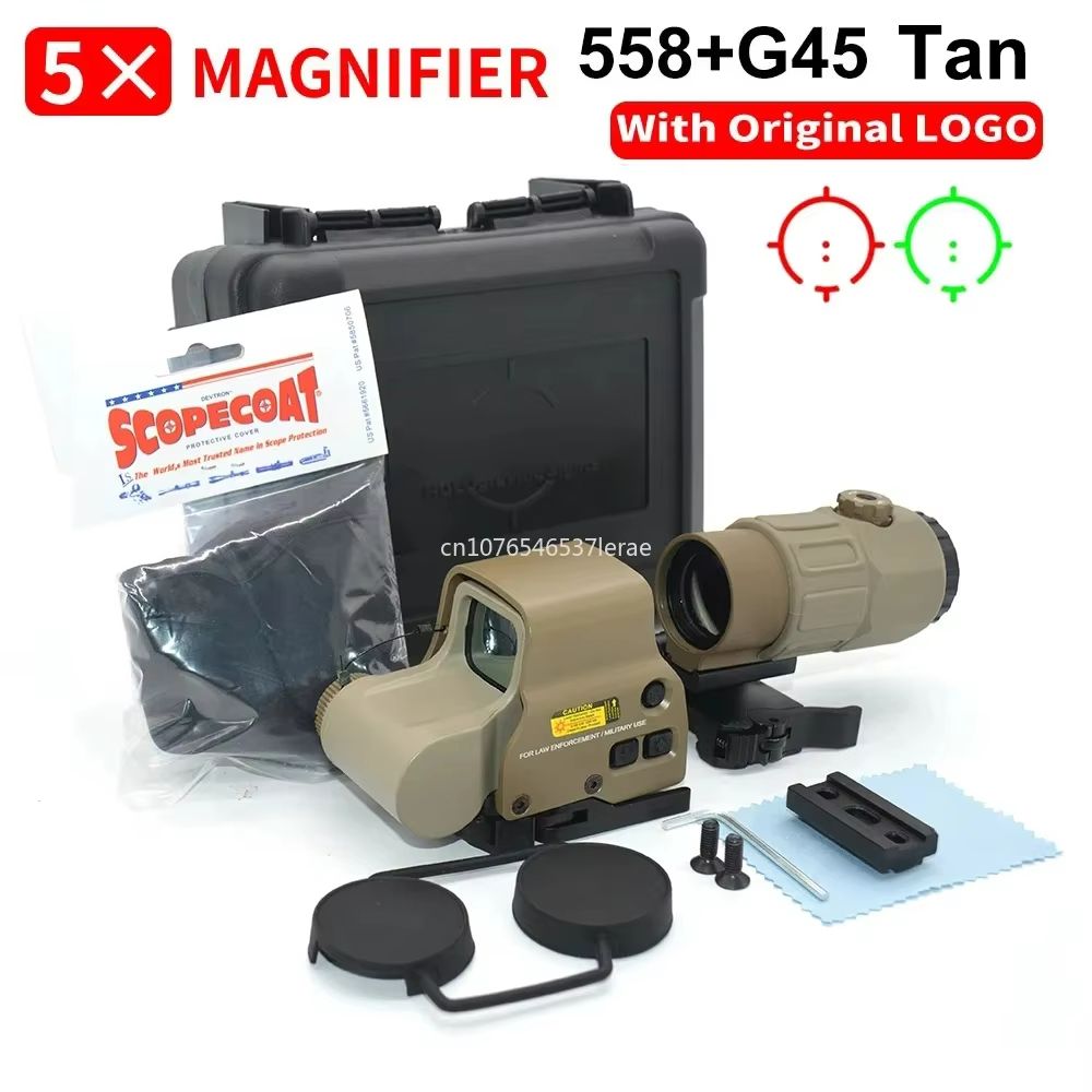 Holographic Red Dot Sight With 3X5X Magnifier  Tactical Scope For Airsoft Hunting  Rifles With 20mm 8