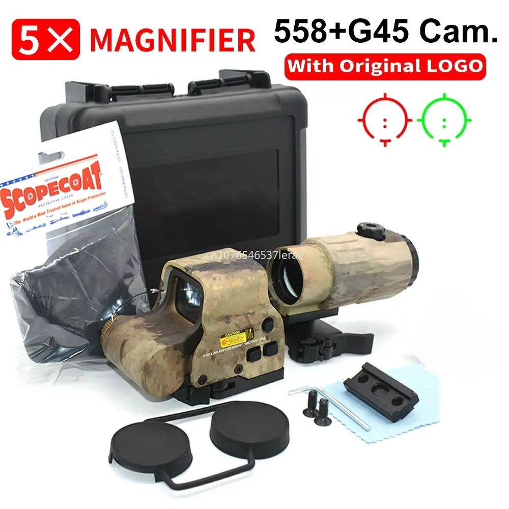 Holographic Red Dot Sight With 3X5X Magnifier  Tactical Scope For Airsoft Hunting  Rifles With 20mm 9