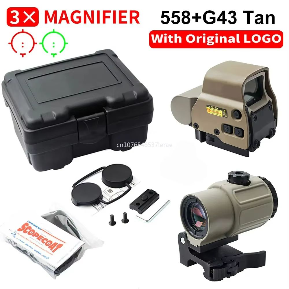Holographic Red Dot Sight With 3X5X Magnifier  Tactical Scope For Airsoft Hunting  Rifles With 20mm 12