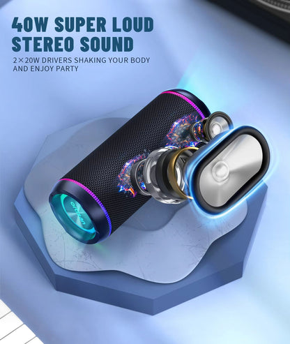 Ortizan X30 Portable Bluetooth Speaker  40W Bass Boost Wireless Speaker With IPX7 Waterproofing  66 1