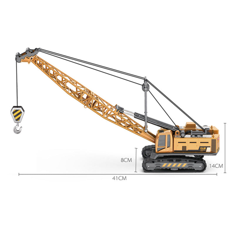 2-in-1 Alloy Tractor & Excavator Toy, Diecast Metal Engineering Vehicle Model for Boys, Kids Bulldozer Crane Truck, Farm
