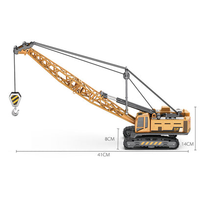 2-in-1 Alloy Tractor & Excavator Toy, Diecast Metal Engineering Vehicle Model for Boys, Kids Bulldozer Crane Truck, Farm