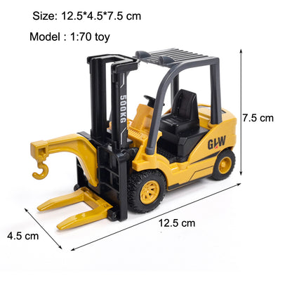 2-in-1 Alloy Tractor & Excavator Toy, Diecast Metal Engineering Vehicle Model for Boys, Kids Bulldozer Crane Truck, Farm
