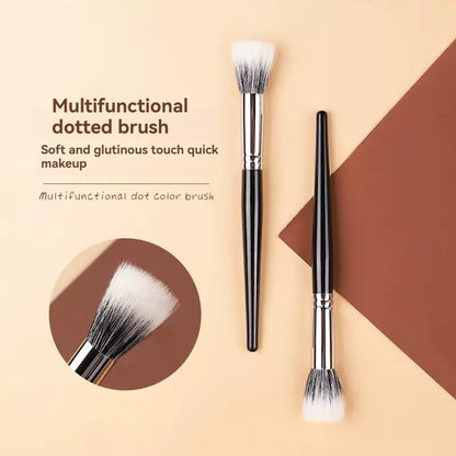 Dual-Fiber Stippling Brush, Dotting Makeup Brush for Liquid and Cream Products, Easy Blending, Vegan and Cruelty-Free