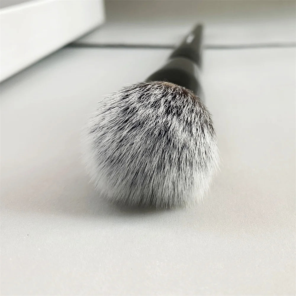 Black Dual Fiber Stippling Foundation Brush, Pro Diffuser Makeup Brush Tool, Smooth Blending for Liquid and Foundation