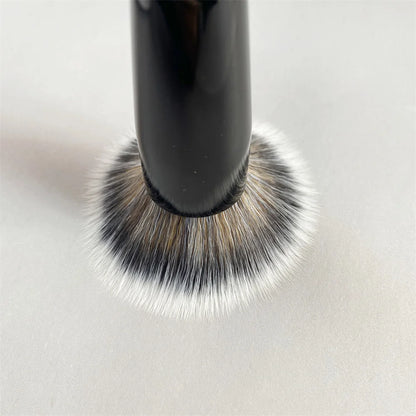 Black Dual Fiber Stippling Foundation Brush, Pro Diffuser Makeup Brush Tool, Smooth Blending for Liquid and Foundation
