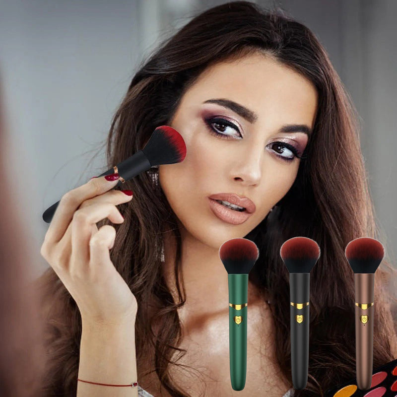 Portable 2 In 1 Electric Vibration Makeup Brush, Soft Fluffy Foundation Brush, Rechargeable Multi-Function Detail Makeup