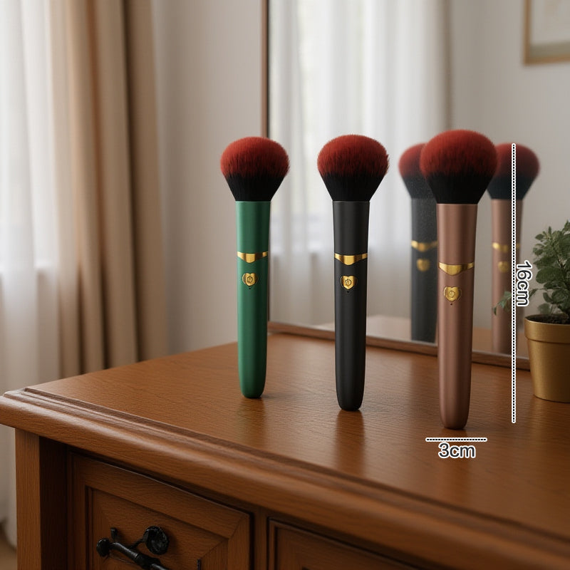 Portable 2 In 1 Electric Vibration Makeup Brush, Soft Fluffy Foundation Brush, Rechargeable Multi-Function Detail Makeup
