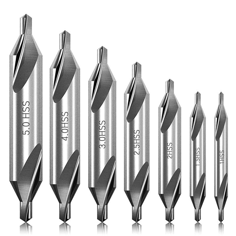 Professional HSS Center Drill Bit Set for Precision Lathe Metalworking, for Accurate Metal Drilling
