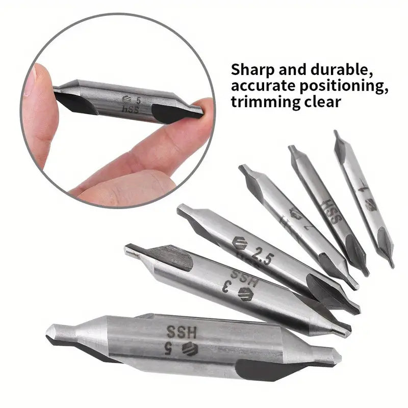 Professional HSS Center Drill Bit Set for Precision Lathe Metalworking, for Accurate Metal Drilling