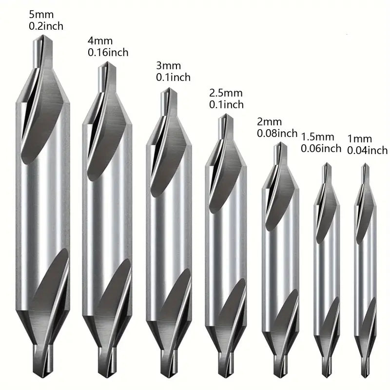 Professional HSS Center Drill Bit Set for Precision Lathe Metalworking, for Accurate Metal Drilling