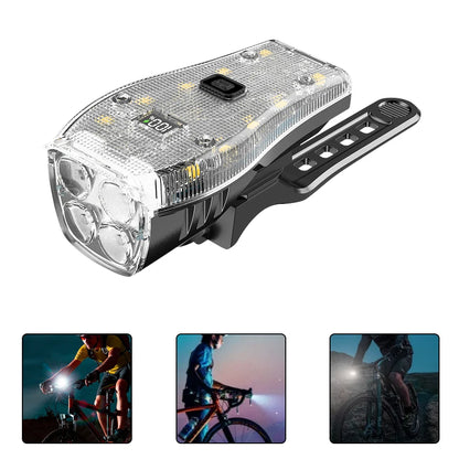 T6 LED Bike Front Light, Rechargeable Bicycle Headlight with Bright LED Waterproof Design for MTB Road Bike Night Riding