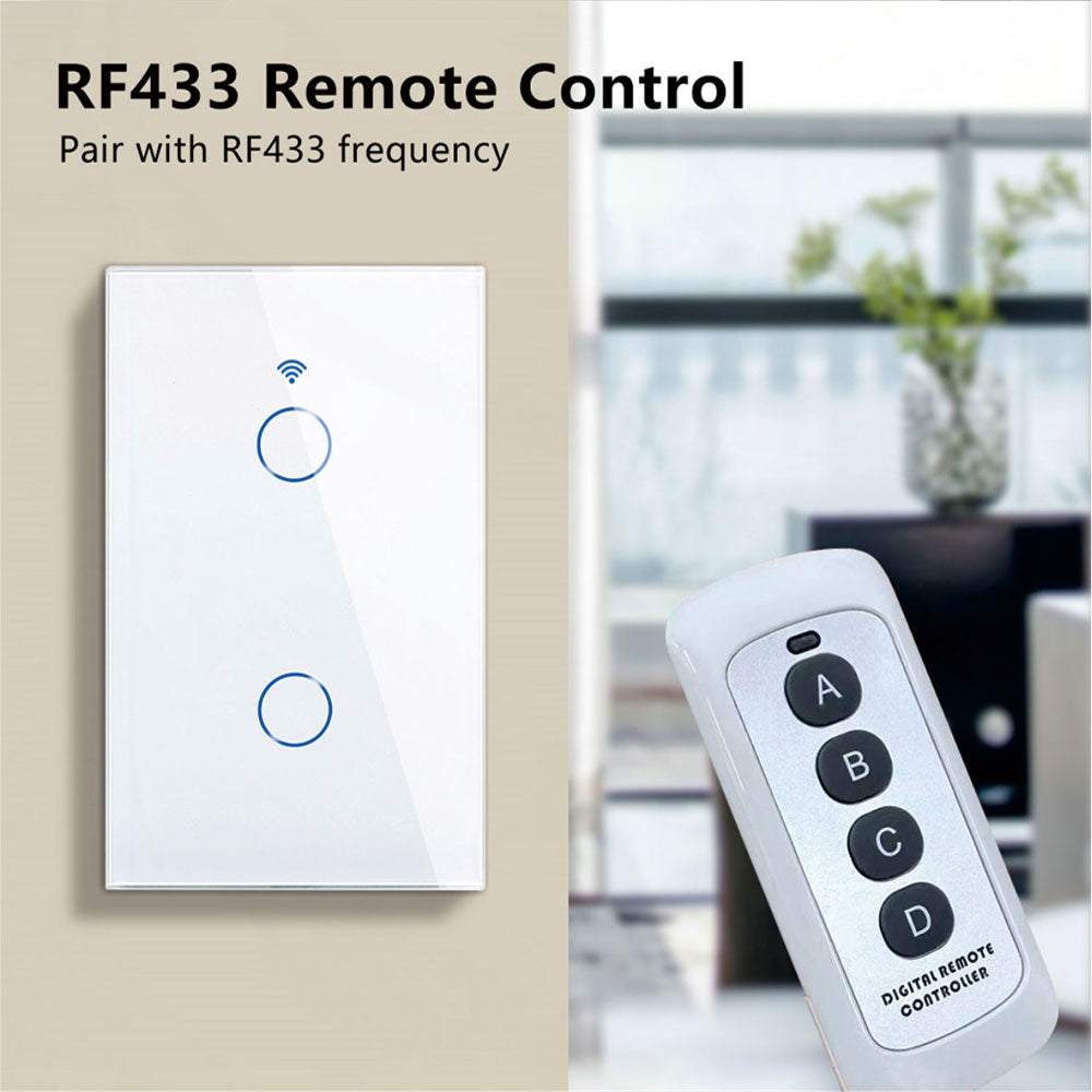 Tuya US WiFi Smart Wall Switch Gang RF No Neutral Wire Required Touch Sensor LED Light Switch For S 3