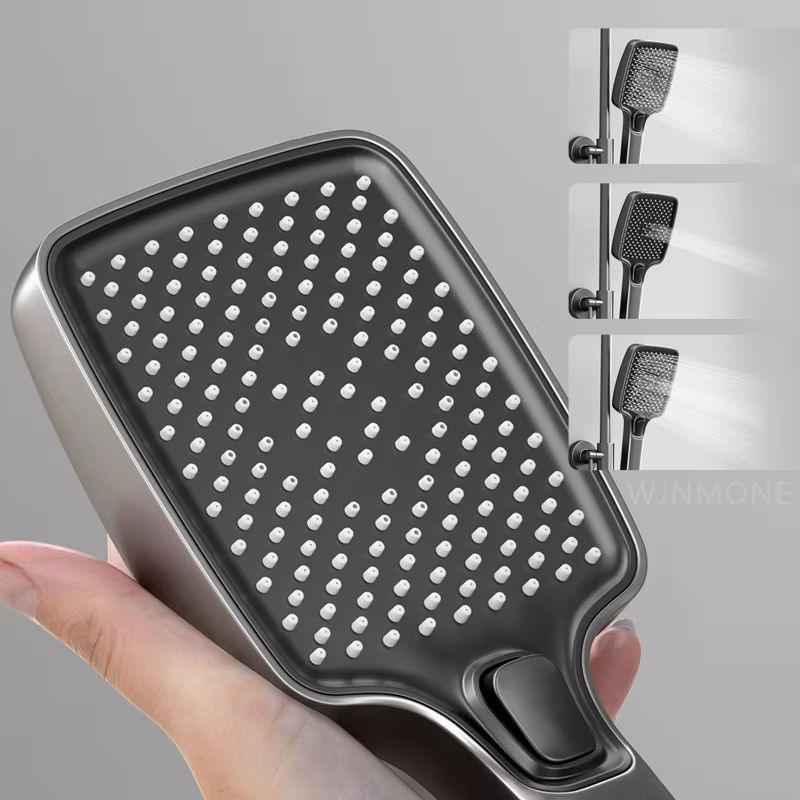 Luxury Smart Shower System With LED Lights And Digital Thermostat  Full Set Glass Panel Faucet 3