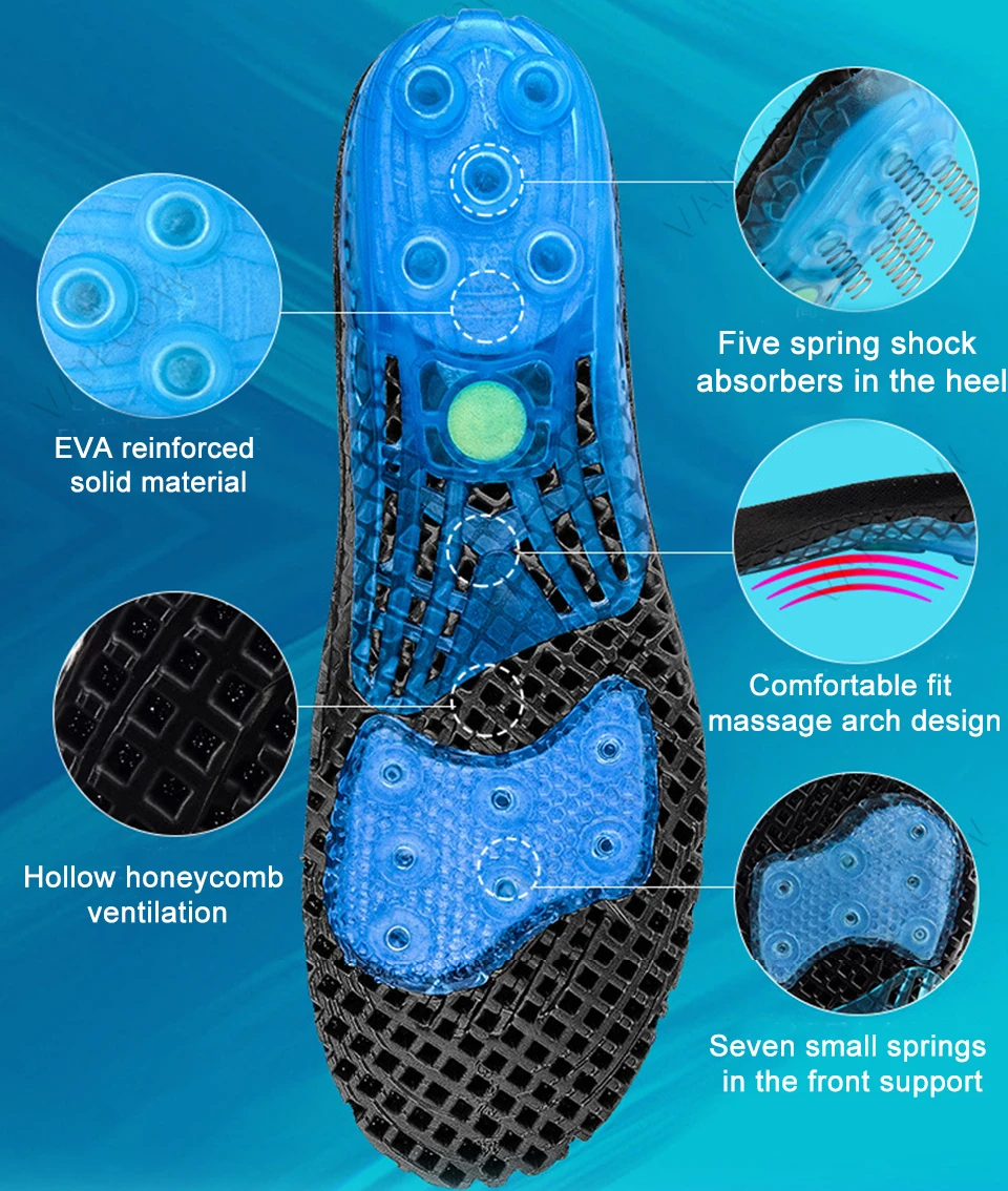 EVA Spring Orthotic Insoles, Silicone Orthopedic Shoe Sole Inserts, Flat Feet Arch Support, Plantar Fasciitis Foot Care