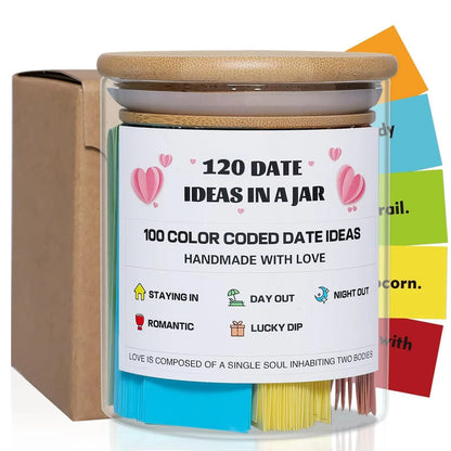 100 Date Ideas In A Jar  ColorCoded Romantic Activities For Couples 2