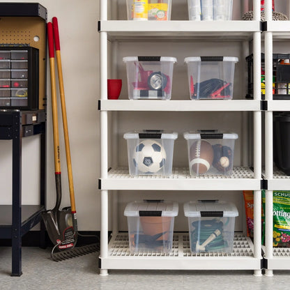 Plastic Storage Bins with Lids 20 Qt Stackable Storage Containers 6 Pack Durable Totes for Closet Pantry Garage