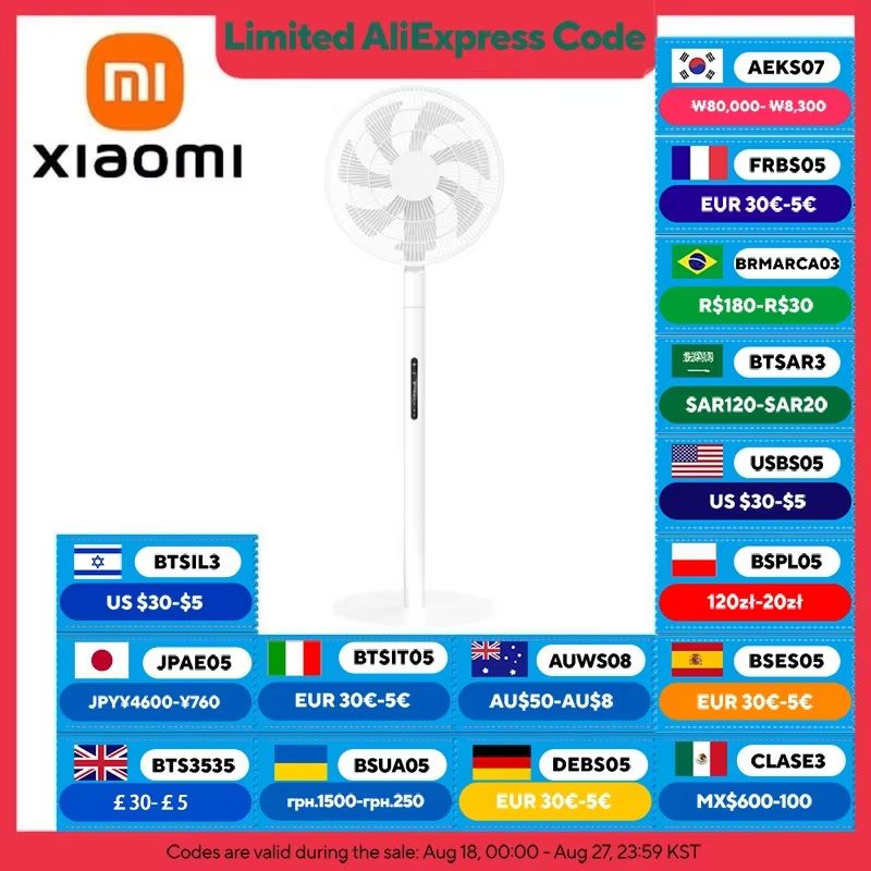 Xiaomi Mijia DC Inverter Smart Standing Fan Pro – Ultra-Thin Retractable Floor Fan with 100 Airflow Settings