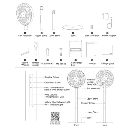 Xiaomi Mijia DC Inverter Smart Standing Fan Pro  UltraThin Retractable Floor Fan With 100 Airflow S 5