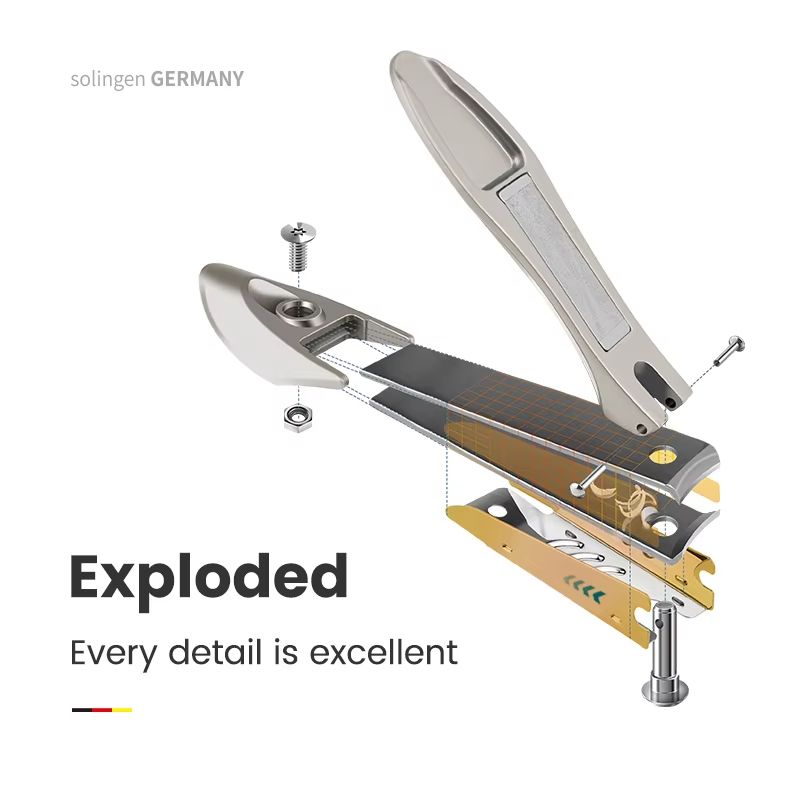 Stainless Steel Nail Clippers AntiSplash Precision Fingernail And Toenail Trimmer 3