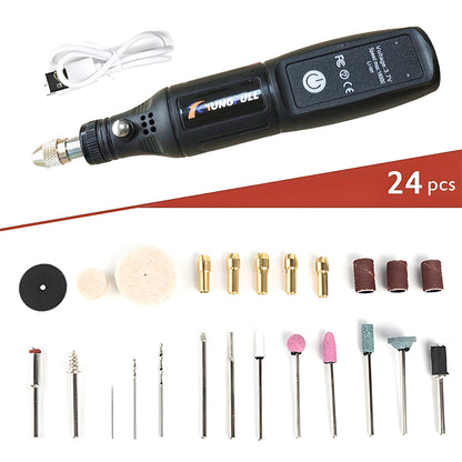 Ultimate Precision Mini Handheld Drill, USB Powered Dremel Tools for DIY Woodworking, Jewelry Making & Metal Engraving
