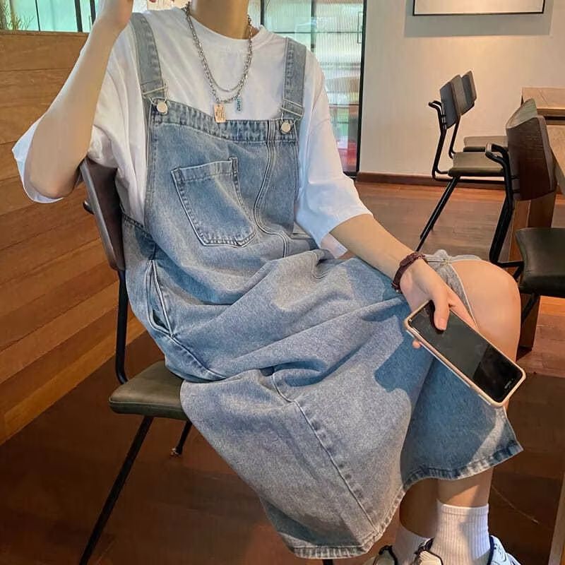 Womens Casual Denim Overall Dress  Sleeveless Summer Loose Fit Jean Slip Dress 2