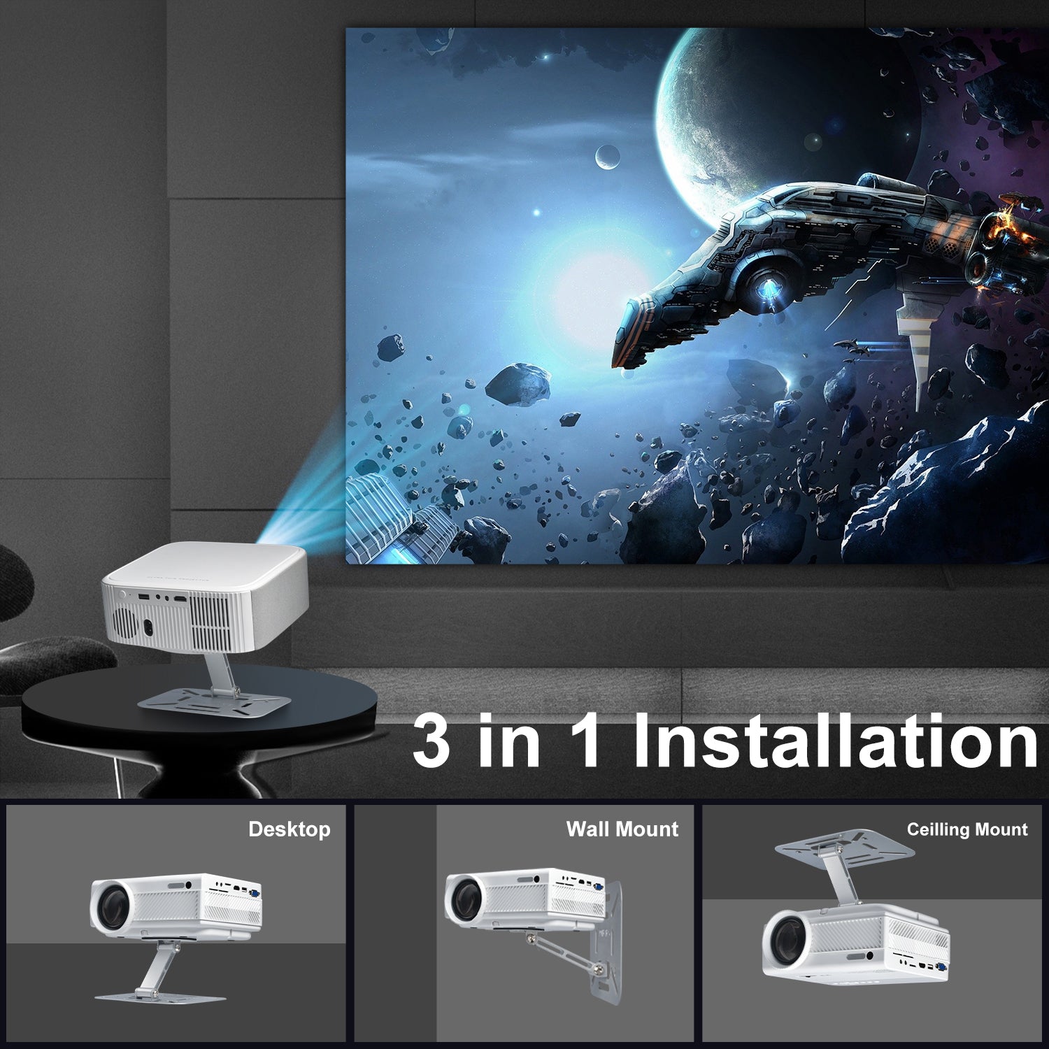 Universal Projector Stand, Mount Bracket, Ceiling, Table, Wall Mount for Home Theater, XGIMI, JMGO, Xiaomi, HY300, HY320