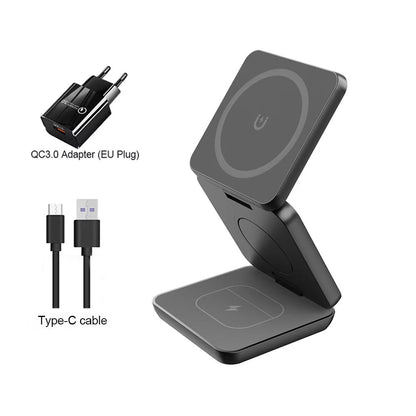 3in1 Foldable Magnetic Wireless Charging Station For IPhone And Apple Watch 10