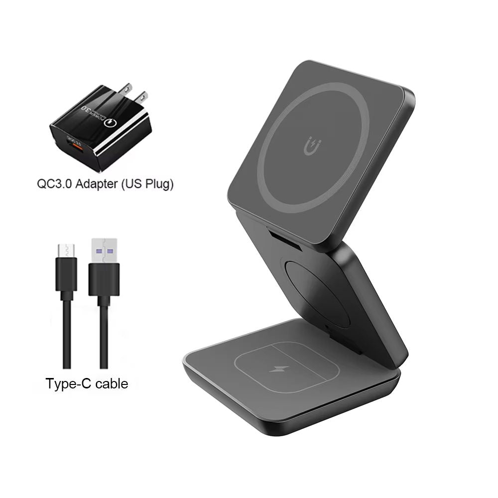3in1 Foldable Magnetic Wireless Charging Station For IPhone And Apple Watch 8