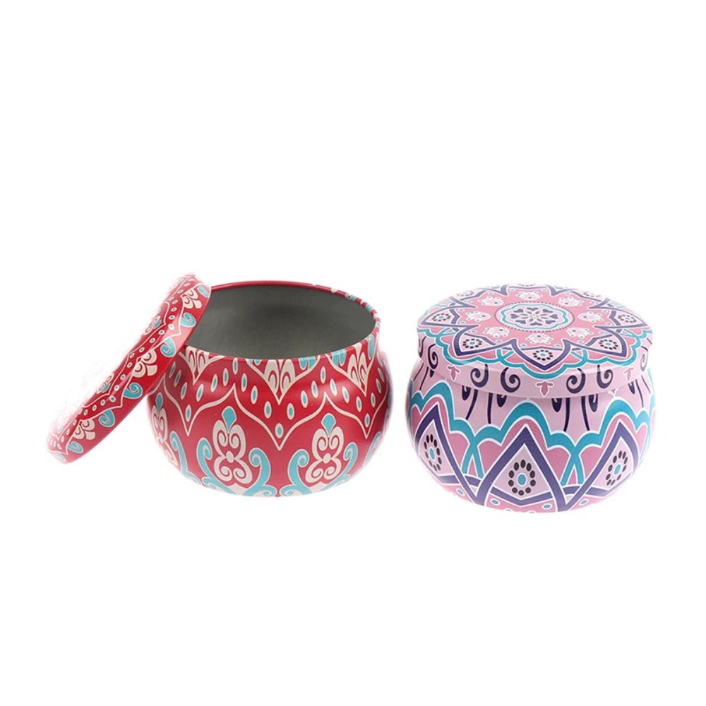 Drum Shaped Tin Tin Box High Quality Storage Case, Party Supplies, Candle Making Kit Holder, Small Item Organizer