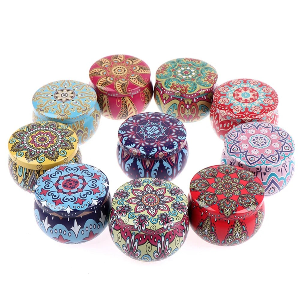 Drum Shaped Tin Tin Box High Quality Storage Case, Party Supplies, Candle Making Kit Holder, Small Item Organizer