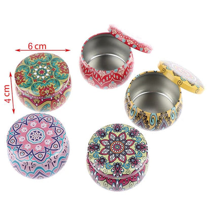Drum Shaped Tin Tin Box High Quality Storage Case, Party Supplies, Candle Making Kit Holder, Small Item Organizer