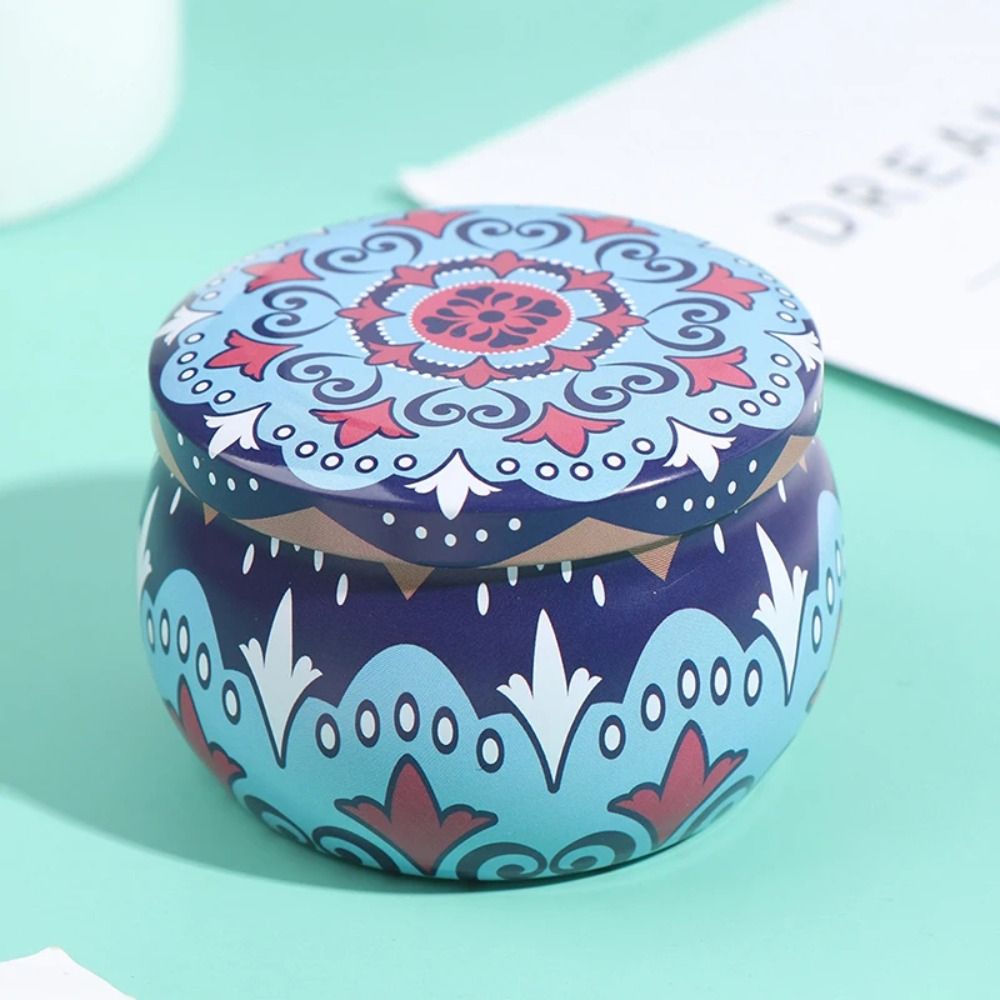 Drum Shaped Tin Tin Box High Quality Storage Case, Party Supplies, Candle Making Kit Holder, Small Item Organizer