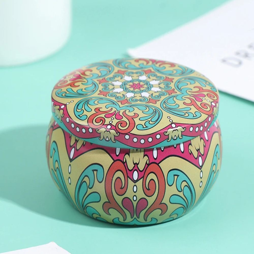 Drum Shaped Tin Tin Box High Quality Storage Case, Party Supplies, Candle Making Kit Holder, Small Item Organizer