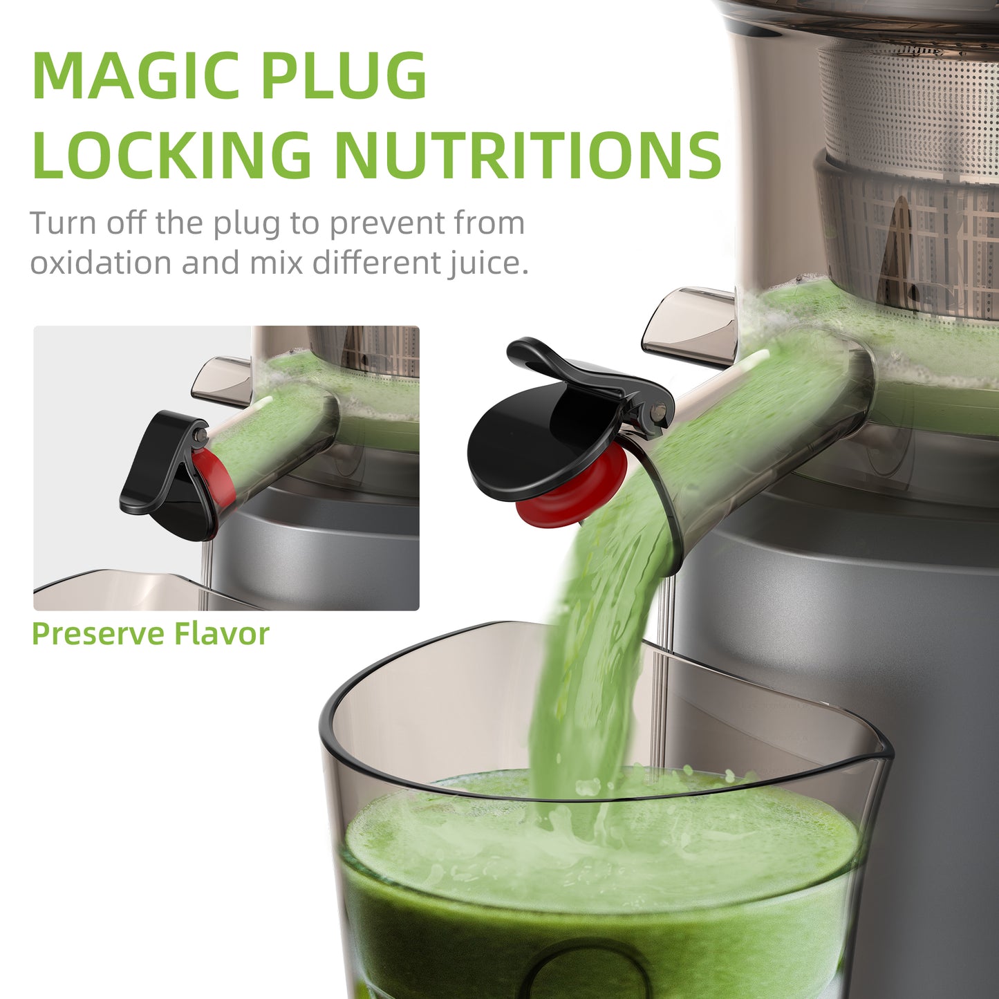 BioloMix Cold Press Juicer with Feed Chute, Slow Masticating Juicer for Whole Fruits