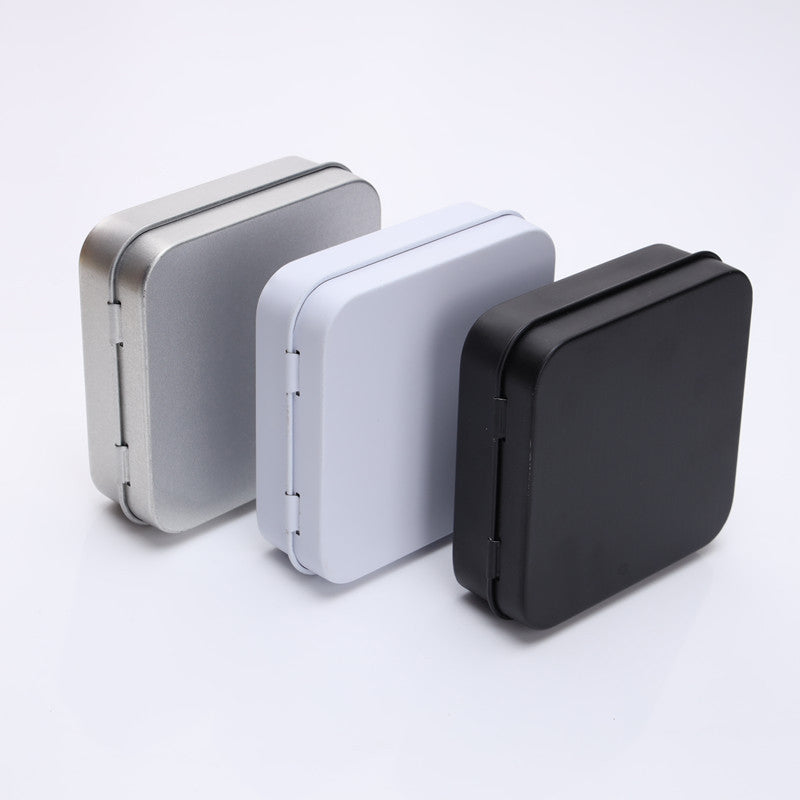 Mini Tinplate Storage Box, Square Small Tin Box Portable, Solid Color Packaging Tins Container Coin Jewelry Box Geometri