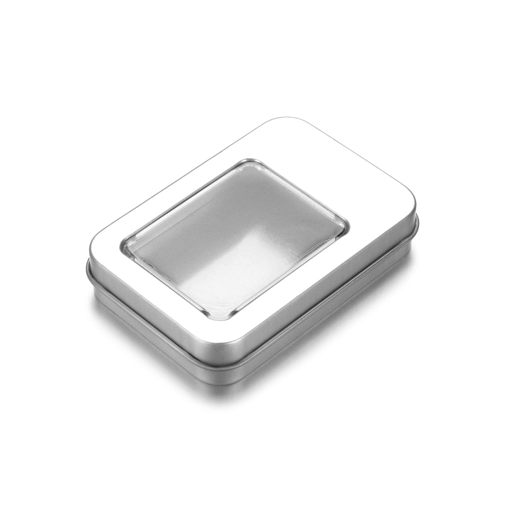 Clear Window Top Metal Tin Can Box, Hot Rectangular Jewelry Storage Case, Crafts Box for Home Storage Dampproof