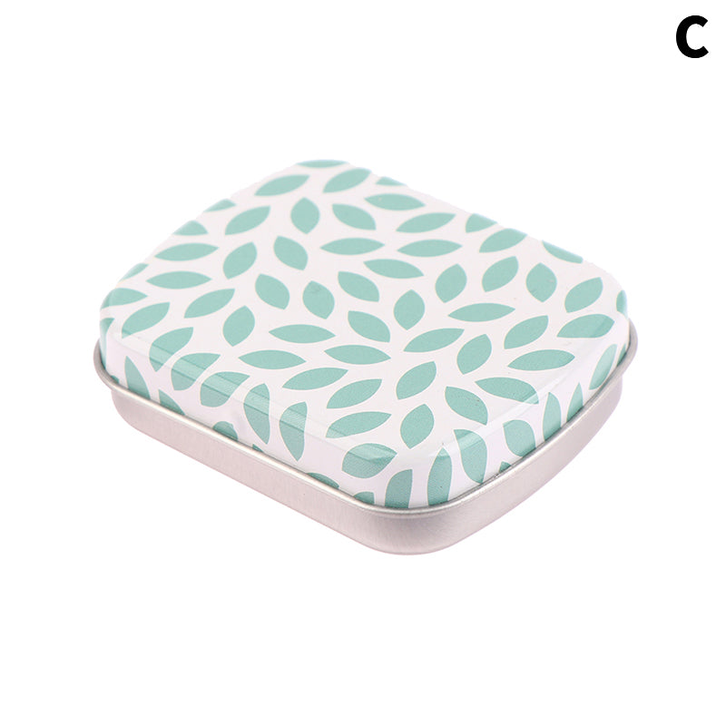 Rectangular Flip Metal Tin Box with Lid, Mini Small Storage Container Kit, Candy Pill Case Organizer for Home and Party