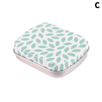 Rectangular Flip Metal Tin Box with Lid, Mini Small Storage Container Kit, Candy Pill Case Organizer for Home and Party