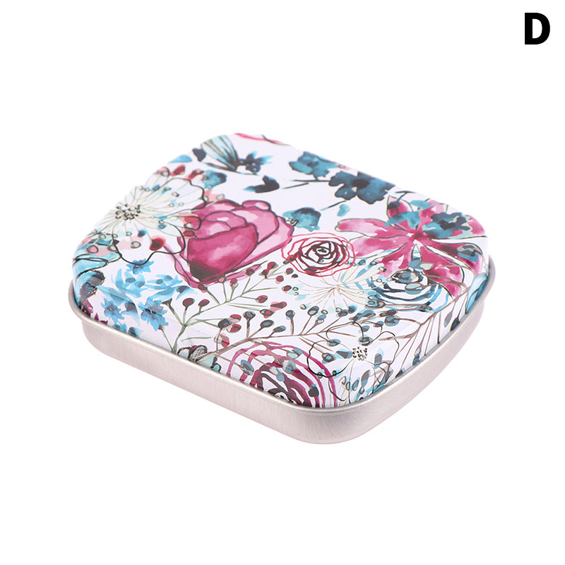 Rectangular Flip Metal Tin Box with Lid, Mini Small Storage Container Kit, Candy Pill Case Organizer for Home and Party