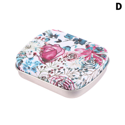 Rectangular Flip Metal Tin Box with Lid, Mini Small Storage Container Kit, Candy Pill Case Organizer for Home and Party