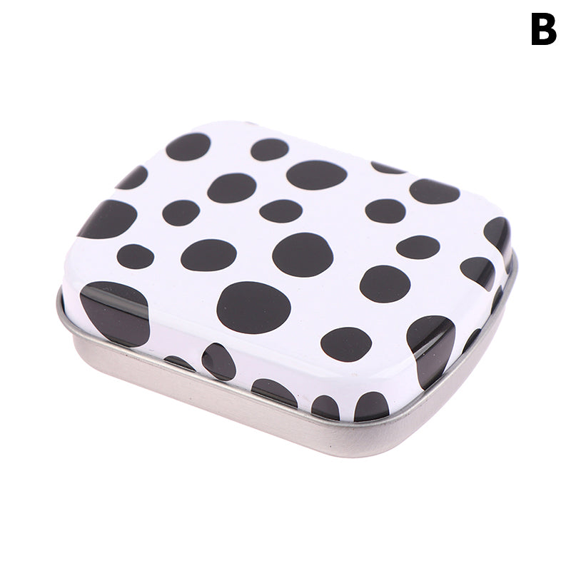 Rectangular Flip Metal Tin Box with Lid, Mini Small Storage Container Kit, Candy Pill Case Organizer for Home and Party