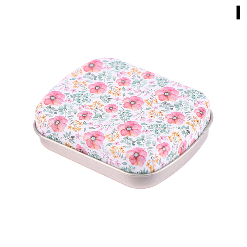 Rectangular Flip Metal Tin Box with Lid, Mini Small Storage Container Kit, Candy Pill Case Organizer for Home and Party