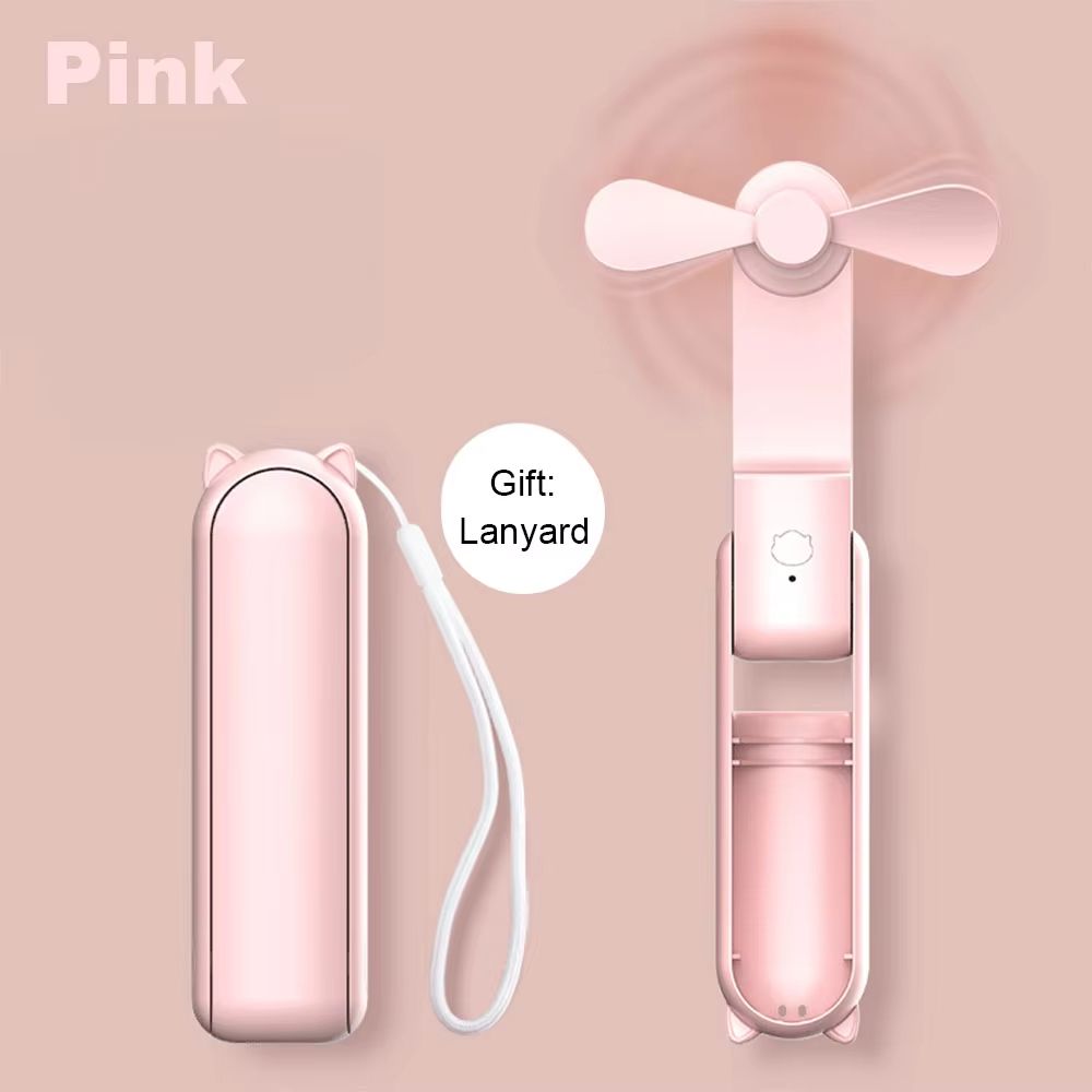Portable Mini Handheld Fan With USB Rechargeable 2000mAh Power Bank And 3Speed Foldable Design 6