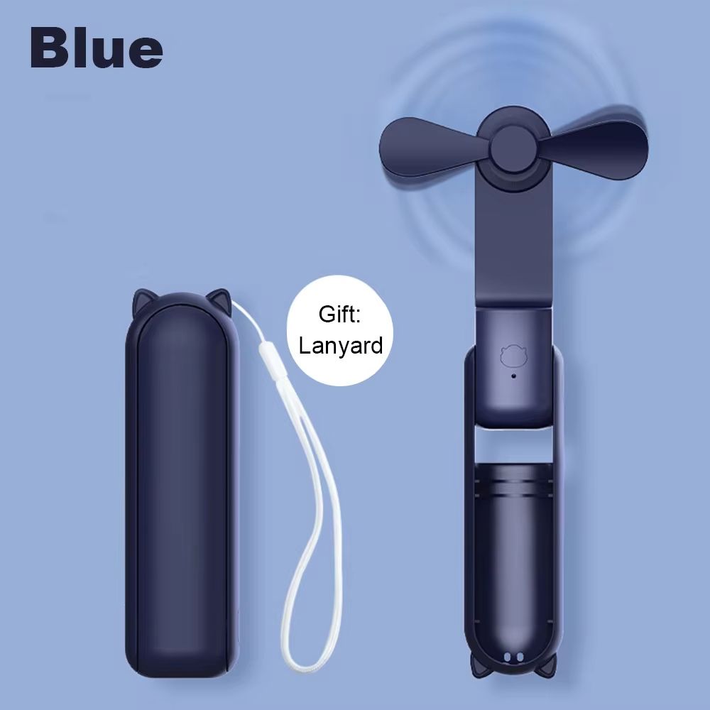 Portable Mini Handheld Fan With USB Rechargeable 2000mAh Power Bank And 3Speed Foldable Design 8